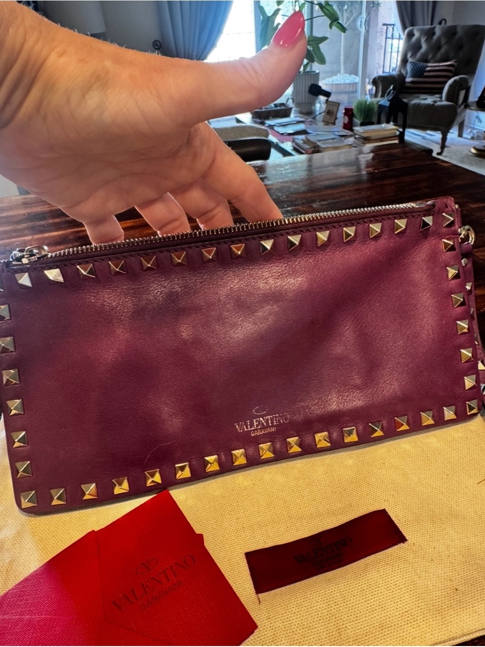 Authentic Valentino Rockstud clutch wristlet. - Picture 3 of 8